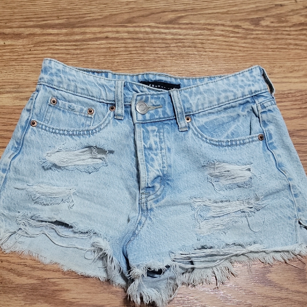 Aeropostale Distressed Light Blue Jean Shorts